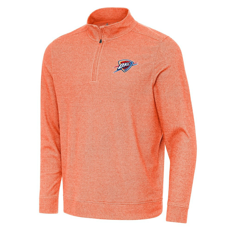 NBA - Oklahoma City Thunder Antigua Subtle Quarter-Zip Sweatshirt - Heather Orange