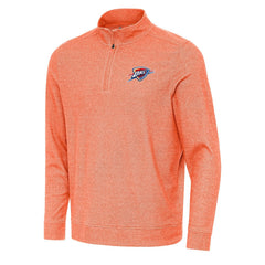 NBA - Oklahoma City Thunder Antigua Subtle Quarter-Zip Sweatshirt - Heather Orange