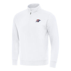 NBA - Oklahoma City Thunder Antigua Victory Quarter-Zip Mock Sweatshirt - White