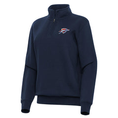 NBA - Oklahoma City Thunder Antigua Women's Victory Quarter-Zip Sweatshirt - Navy