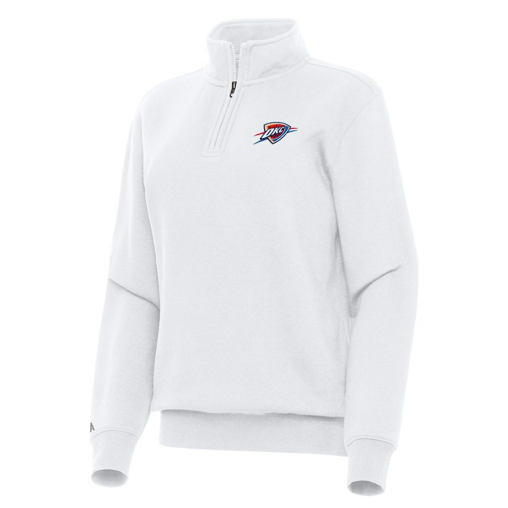 NBA - Oklahoma City Thunder Antigua Women's Victory Quarter-Zip Sweatshirt - White