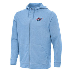 NBA - Oklahoma City Thunder Antigua Effortless Full-Zip Hoodie Jacket - Heather Powder Blue