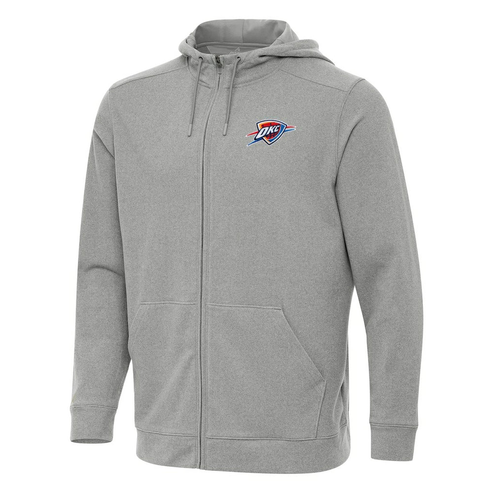 NBA - Oklahoma City Thunder Antigua Effortless Full-Zip Hoodie Jacket - Heather Gray