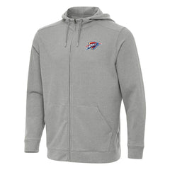 NBA - Oklahoma City Thunder Antigua Effortless Full-Zip Hoodie Jacket - Heather Gray