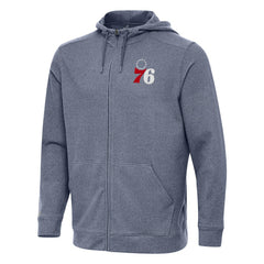NBA - Philadelphia 76ers Antigua Effortless Full-Zip Hoodie Jacket - Heather Navy
