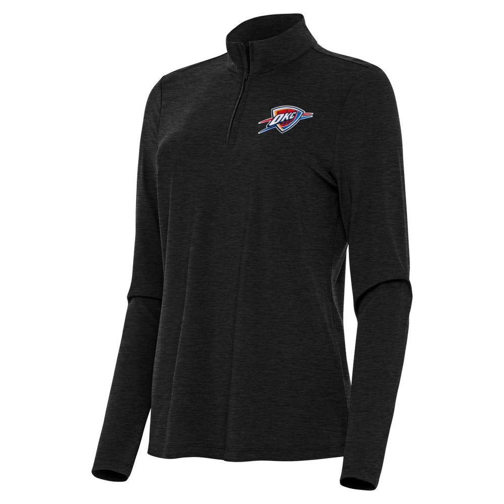 NBA - Oklahoma City Thunder Antigua Women's Bright Quarter-Zip Top - Heather Black