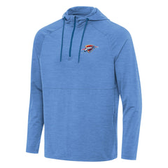NBA - Oklahoma City Thunder Antigua Spikes Raglan Quarter-Zip Hoodie - Heather Powder Blue