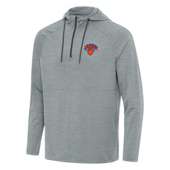 NBA - New York Knicks Antigua Spikes Raglan Quarter-Zip Hoodie - Heather Gray