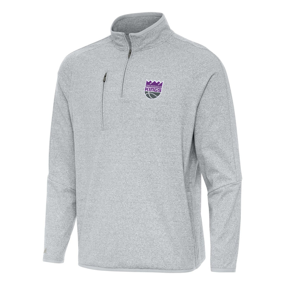 NBA - Sacramento Kings Antigua Certain Quarter-Zip Tri-Blend Sweatshirt - Heather Gray