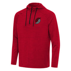 NBA - Portland Trail Blazers Antigua Spikes Raglan Quarter-Zip Hoodie - Heather Red