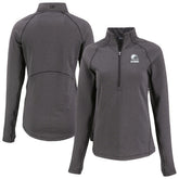 Cleveland Browns Cutter & Buck Women's Peshastin Eco Fleece Recycled Half-Zip Pullover Top Heather Black - NFL