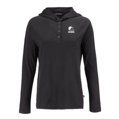 Cleveland Browns Cutter & Buck Women's Coastline Epic Comfort Eco Recycled Quarter-Snap Long Sleeve Hoodie T-Shirt Black - NFL