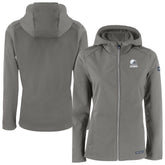 Cleveland Browns Cutter & Buck Women's Evoke Eco Softshell Recycled Full-Zip Hoodie Jacket Gray - NFL