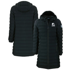 Cleveland Browns Cutter & Buck Women's Mission Ridge Repreve Eco Insulated Full-Zip Hoodie Long Puffer Jacket Black - NFL