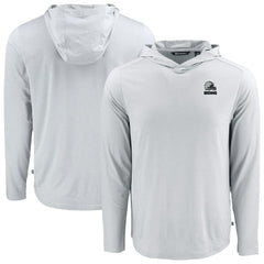 Cleveland Browns Cutter & Buck Coastline Epic Comfort Eco Recycled Long Sleeve Hooded T-Shirt Gray - NFL