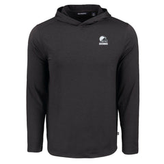 Cleveland Browns Cutter & Buck Coastline Epic Comfort Eco Recycled Long Sleeve Hooded T-Shirt Black - NFL