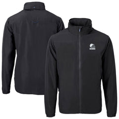 Cleveland Browns Cutter & Buck Charter Eco Recycled Full-Zip Hoodie Jacket Black - NFL