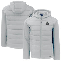Cleveland Browns Cutter & Buck Evoke Hybrid Eco Softshell Recycled Full-Zip Hooded Jacket Gray - NFL