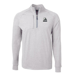 Cleveland Browns Cutter & Buck Big & Tall Adapt Eco Knit Quarter-Zip Top Heather Gray - NFL