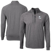 Cleveland Browns Cutter & Buck Big & Tall Adapt Eco Knit Quarter-Zip Top Heather Black - NFL