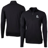 Cleveland Browns Cutter & Buck Big & Tall Virtue Eco Pique Recycled Quarter-Zip Pullover Top Black - NFL