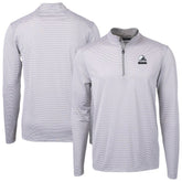 Cleveland Browns Cutter & Buck Big & Tall Virtue Eco Pique Micro Stripe Recycled Quarter-Zip Pullover Top Gray - NFL