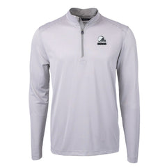 Cleveland Browns Cutter & Buck Big & Tall Virtue Eco Pique Micro Stripe Recycled Quarter-Zip Pullover Top Gray - NFL