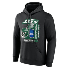 New York Jets Bud Light Pullover Hoodie Black - NFL