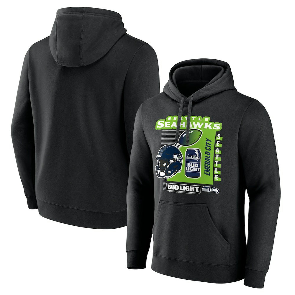 Seattle Seahawks Bud Light Pullover Hoodie Black - NFL