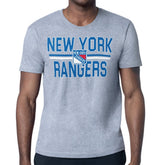 New York Rangers Starter Mesh Look Team Name T-Shirt Heather Gray