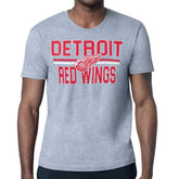 Detroit Red Wings - Starter Mesh Look Team Name T-Shirt Heather Gray