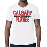 Calgary Flames - Starter Mesh Look Team Name T-Shirt White