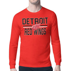 Detroit Red Wings - Starter Mesh Look Team Name Long Sleeve T-Shirt Red