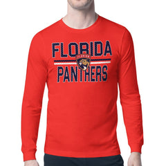 Florida Panthers - Starter Mesh Look Team Name Long Sleeve T-Shirt Red