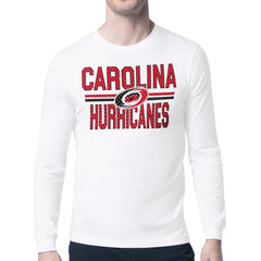 Carolina Hurricanes - Starter Mesh Look Team Name Long Sleeve T-Shirt White