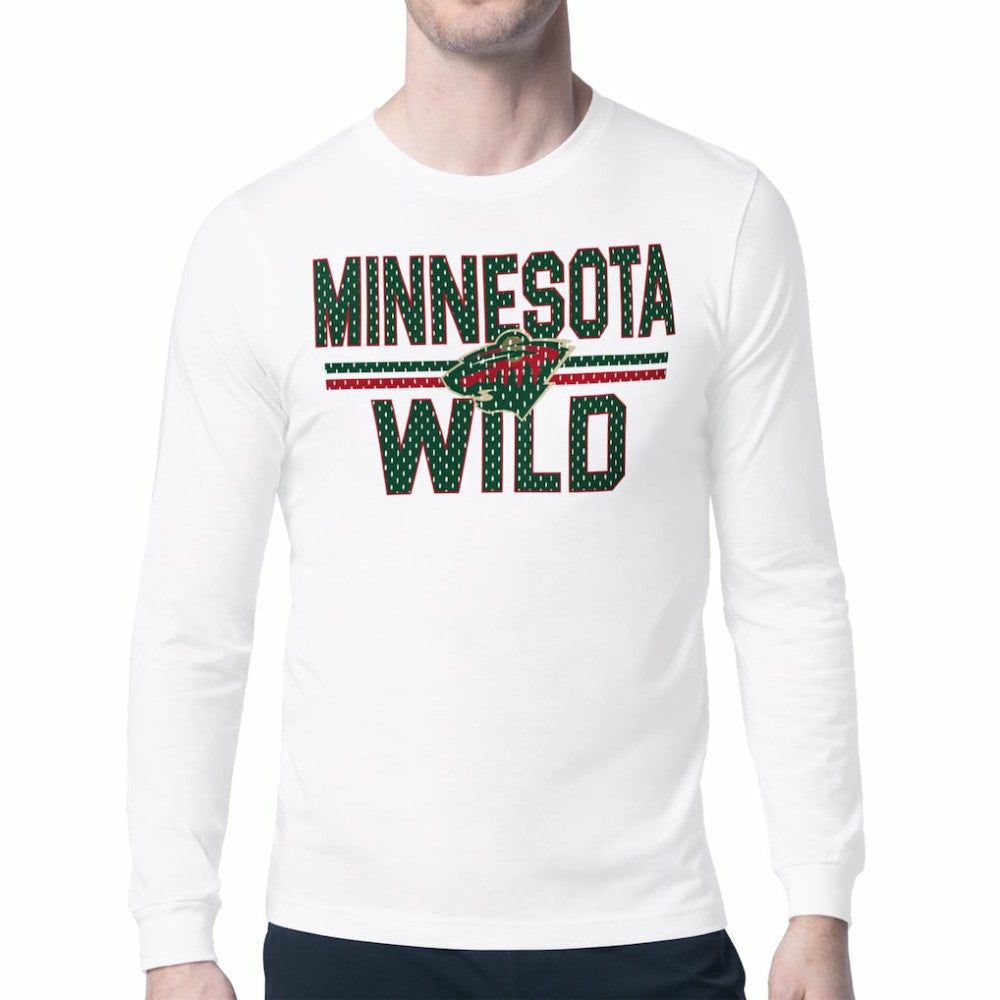 Minnesota Wild - Starter Mesh Look Team Name Long Sleeve T-Shirt White