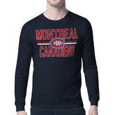 Montreal Canadiens - Starter Mesh Look Team Name Long Sleeve T-Shirt Navy