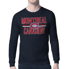 Montreal Canadiens - Starter Mesh Look Team Name Long Sleeve T-Shirt Navy