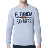Florida Panthers - Starter Mesh Look Team Name Logo Long Sleeve T-Shirt Heather Gray