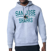 San Jose Sharks - Starter Mesh Look Team Name Logo Tri-Blend Pullover Hoodie Heather Gray