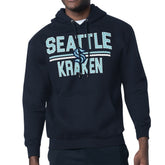 Seattle Kraken Starter Mesh Look Team Name Logo Tri-Blend Pullover Hoodie Deep Sea Blue