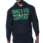 Vancouver Canucks - Starter Mesh Look Team Name Logo Tri-Blend Pullover Hoodie Navy
