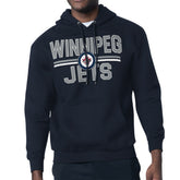 Winnipeg Jets - Starter Mesh Look Team Name Logo Tri-Blend Pullover Hoodie Navy