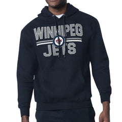 Winnipeg Jets - Starter Mesh Look Team Name Logo Tri-Blend Pullover Hoodie Navy