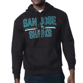San Jose Sharks - Starter Mesh Look Team Name Logo Tri-Blend Pullover Hoodie Black