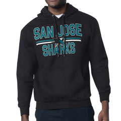 San Jose Sharks - Starter Mesh Look Team Name Logo Tri-Blend Pullover Hoodie Black