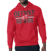 Detroit Red Wings - Starter Mesh Look Team Name Logo Tri-Blend Pullover Hoodie Red
