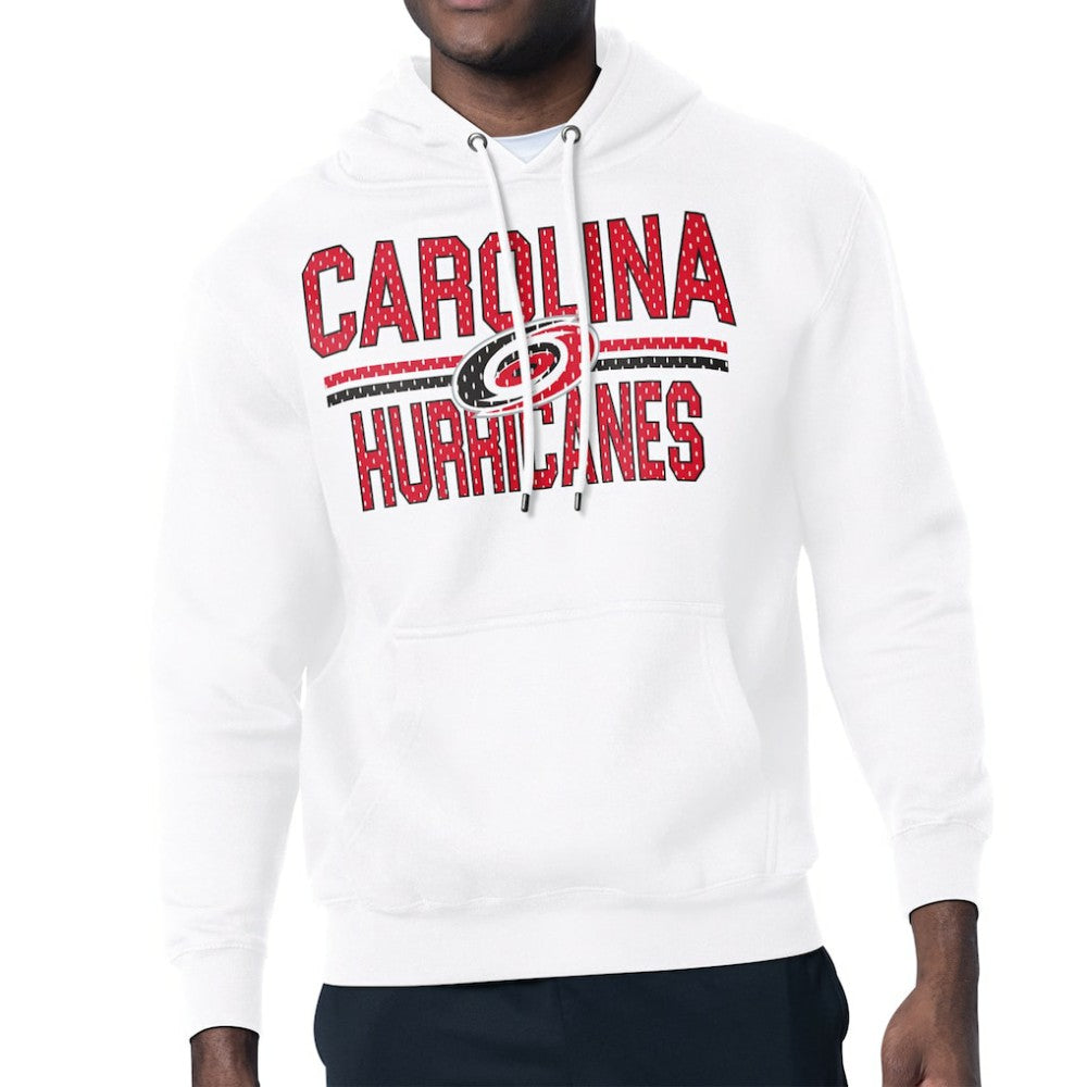 Carolina Hurricanes - Starter Mesh Look Team Name Logo Tri-Blend Pullover Hoodie White