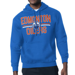 Edmonton Oilers - Starter Mesh Look Team Name Logo Tri-Blend Pullover Hoodie Royal