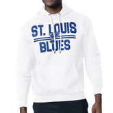 St. Louis Blues - Starter Mesh Look Team Name Logo Tri-Blend Pullover Hoodie White